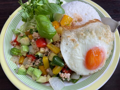 夏のスタミナ食！彩り豊かなガパオライス